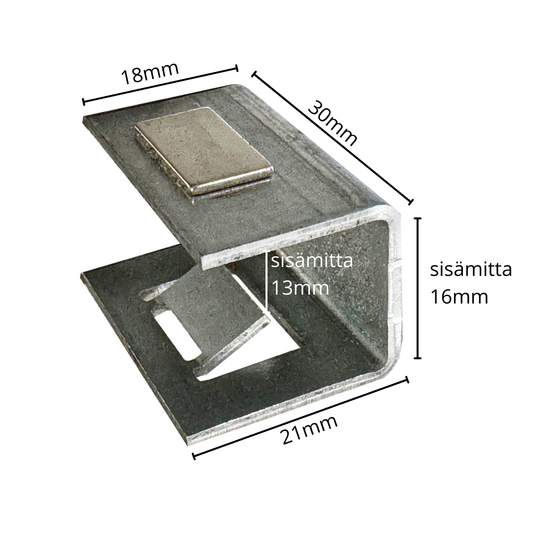 PML magneettiluukun U-kiinnike 13-16mm, 4 kpl