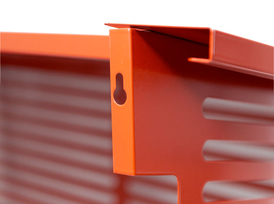 Metallinen ilmalämpöpumpun suojakotelo, tiilenpunainen