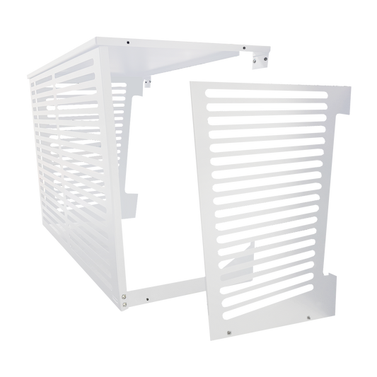 Alumiininen ilmalämpöpumpun suojakotelo, valkoinen