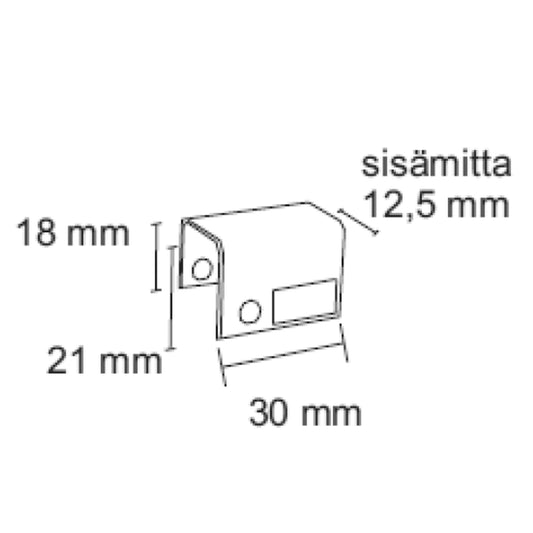 PML magneettiluukun U-kiinnike 13mm, 4 kpl (2)