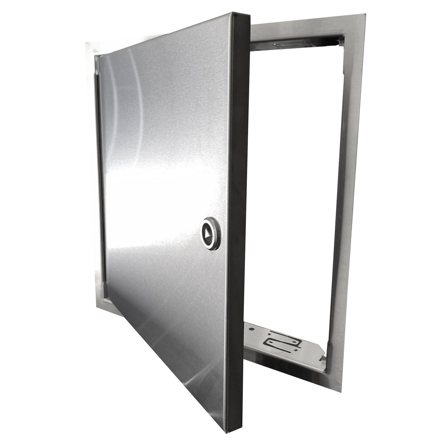 Kotimainen Kiilax huoltoluukku PTL 600x600 kolmiosalpalukolla