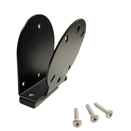 Musta latauskaapelin teline.