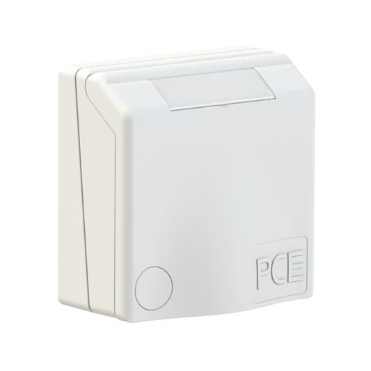 Uppo-asennettava design voimavirtapistorasia, valkoinen