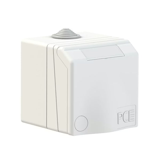 Pinta-asennettava design voimavirtapistorasia, valkoinen