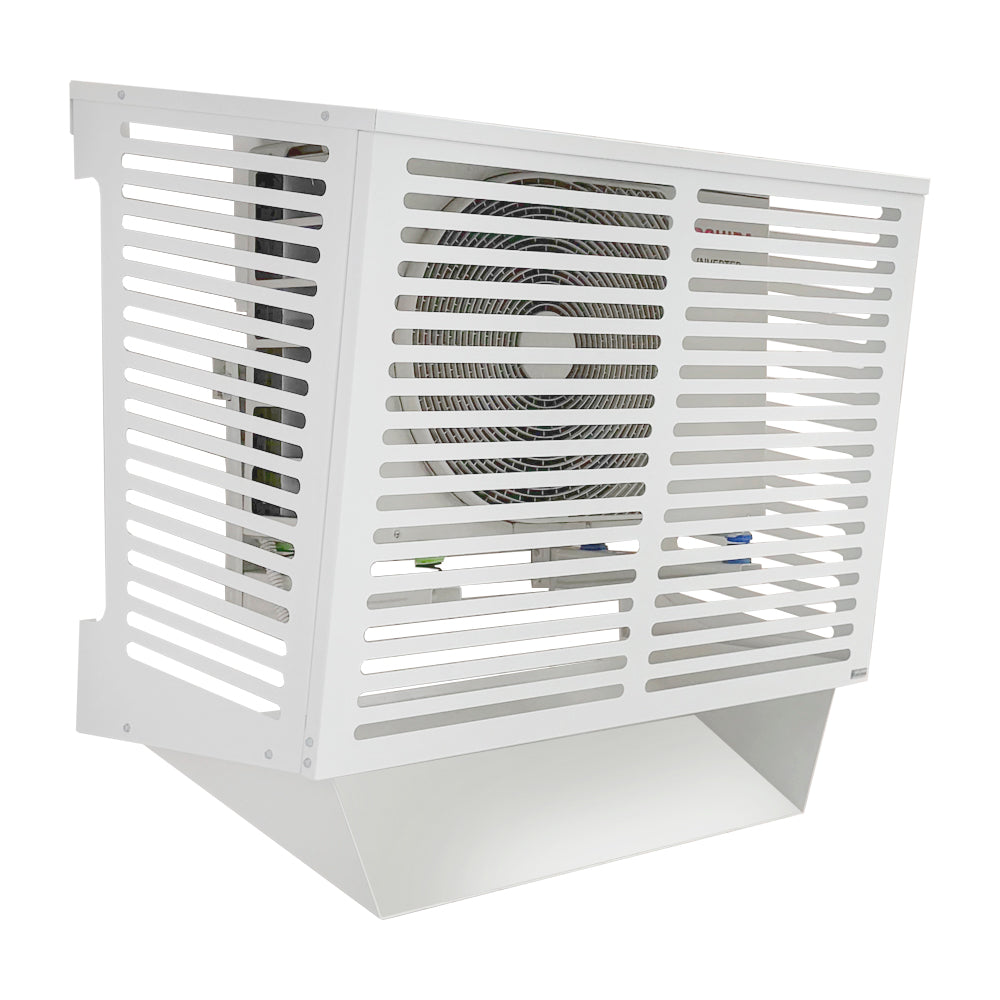 Ilmalämpöpumpun suojakotelo ja sulatusvedenohjain