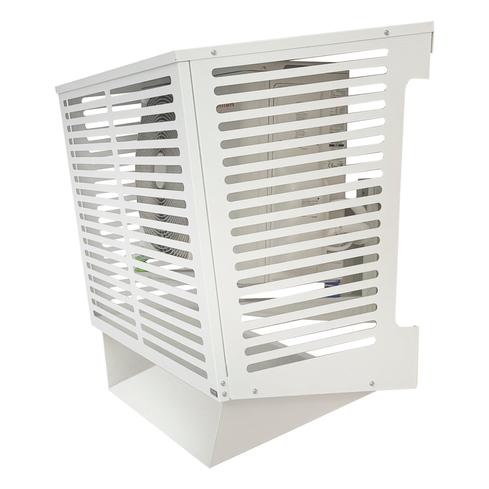 Ilmalämpöpumpun suojakotelo ja sulatusvedenohjain