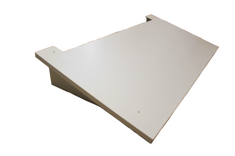 Metallinen katos ilmalämpöpumpun suojakotelolle 1400x700 valkoinen