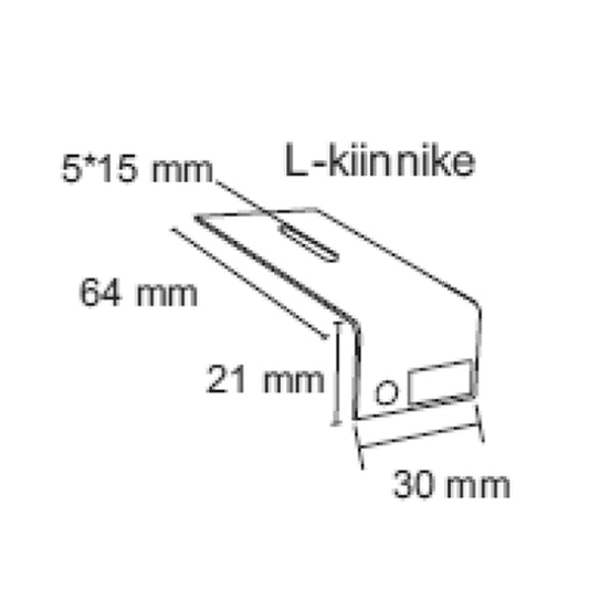 PML magneettiluukun L-kiinnike, 4 kpl (2)